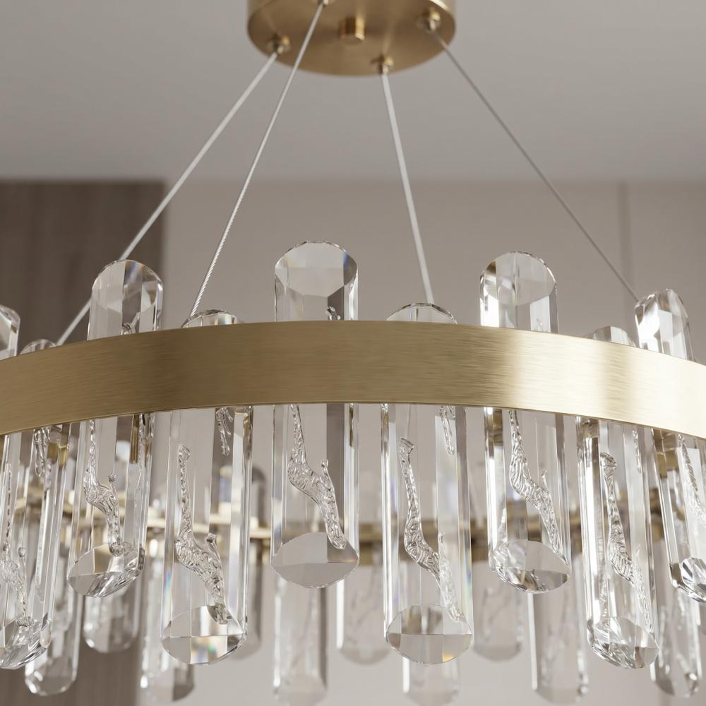 LED-kristall-pendellampa SWE074-1CP 50cm Brushed Gold
