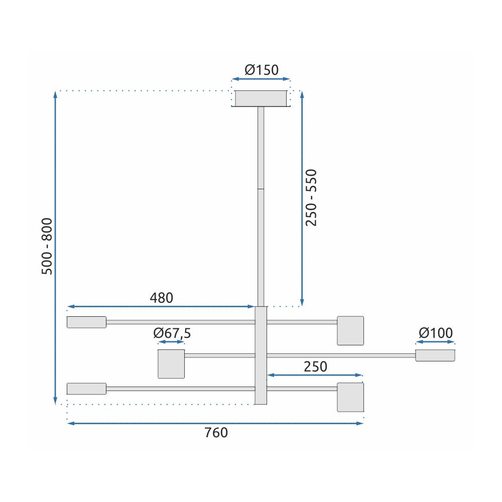 Modern taklampa med 6 armar APP597-6C