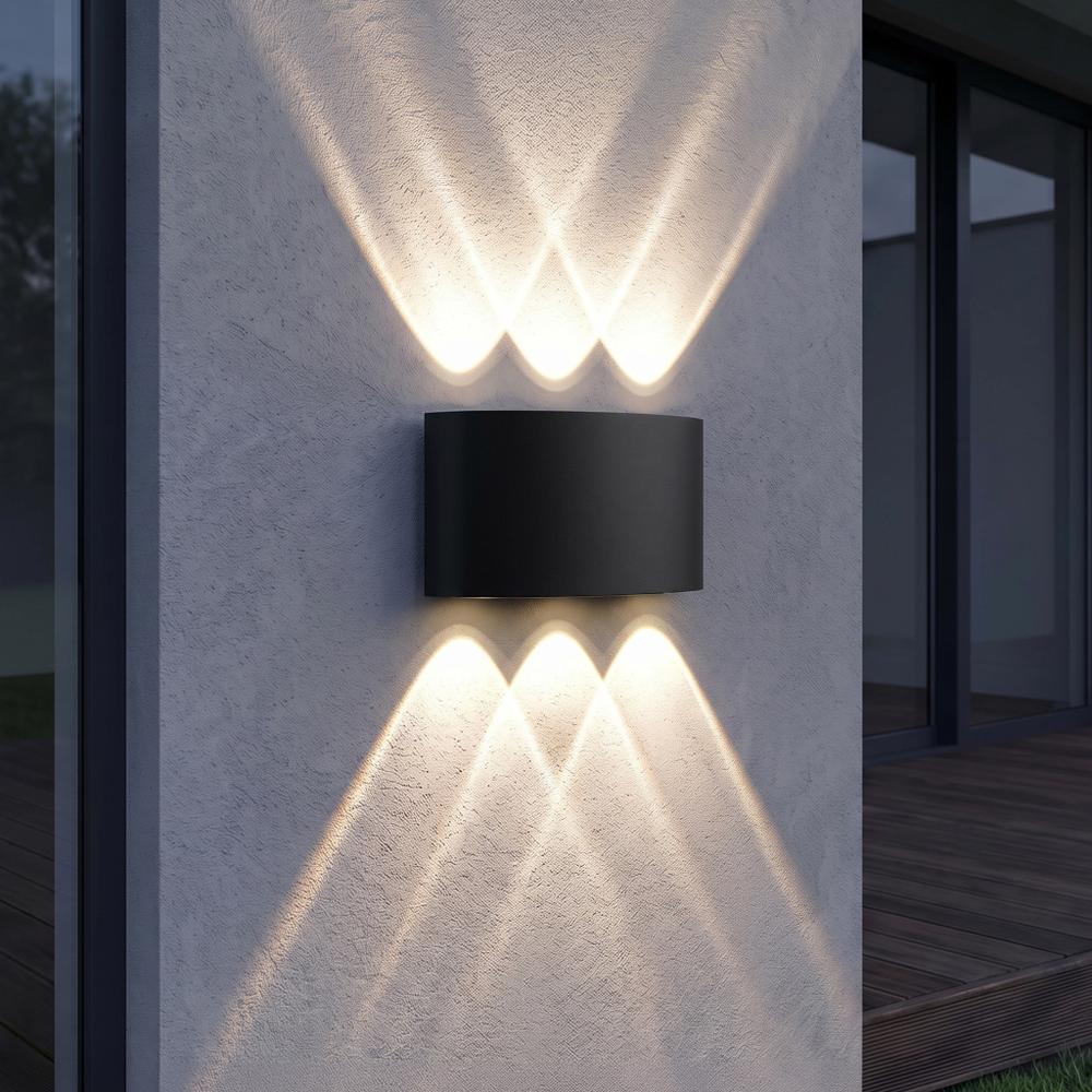 Homlokzati fali lámpa LED JNH040-6G Black