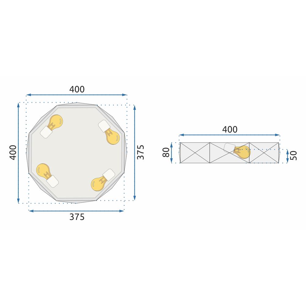 Takplafond Diamond APP876-C 40 cm Guld