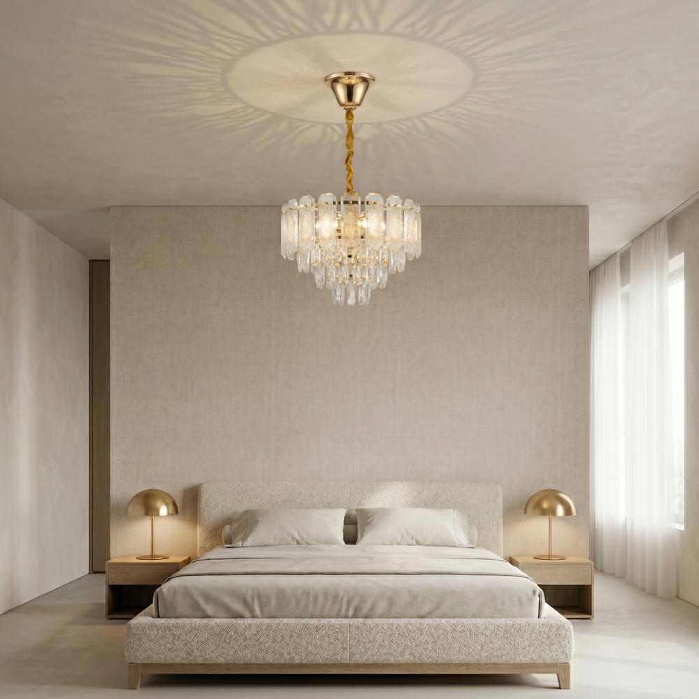 Kristall-pendellampa SWE088-CP 40cm GOLD