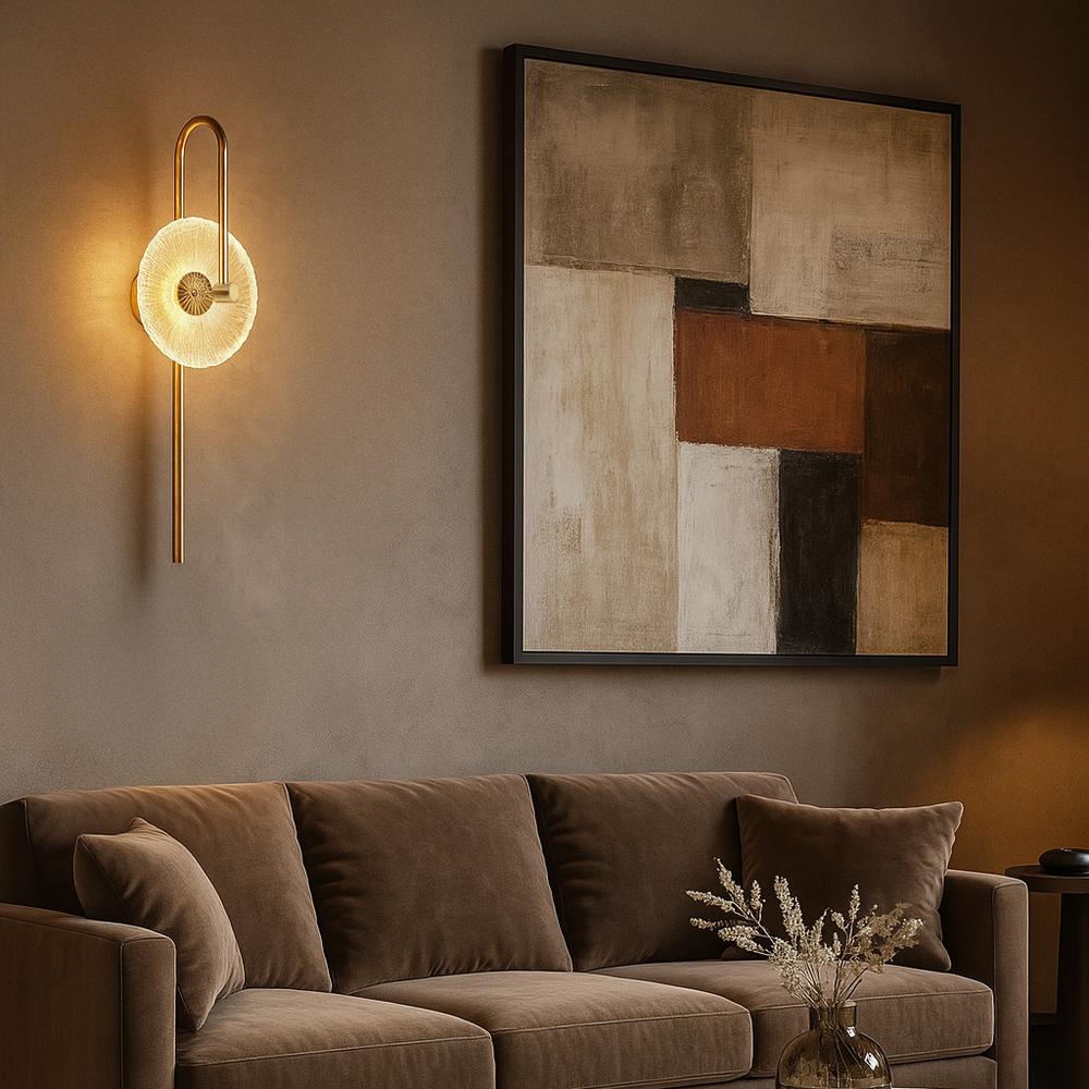VÄGGARML LED LHJ072-W BORSTAT GULD