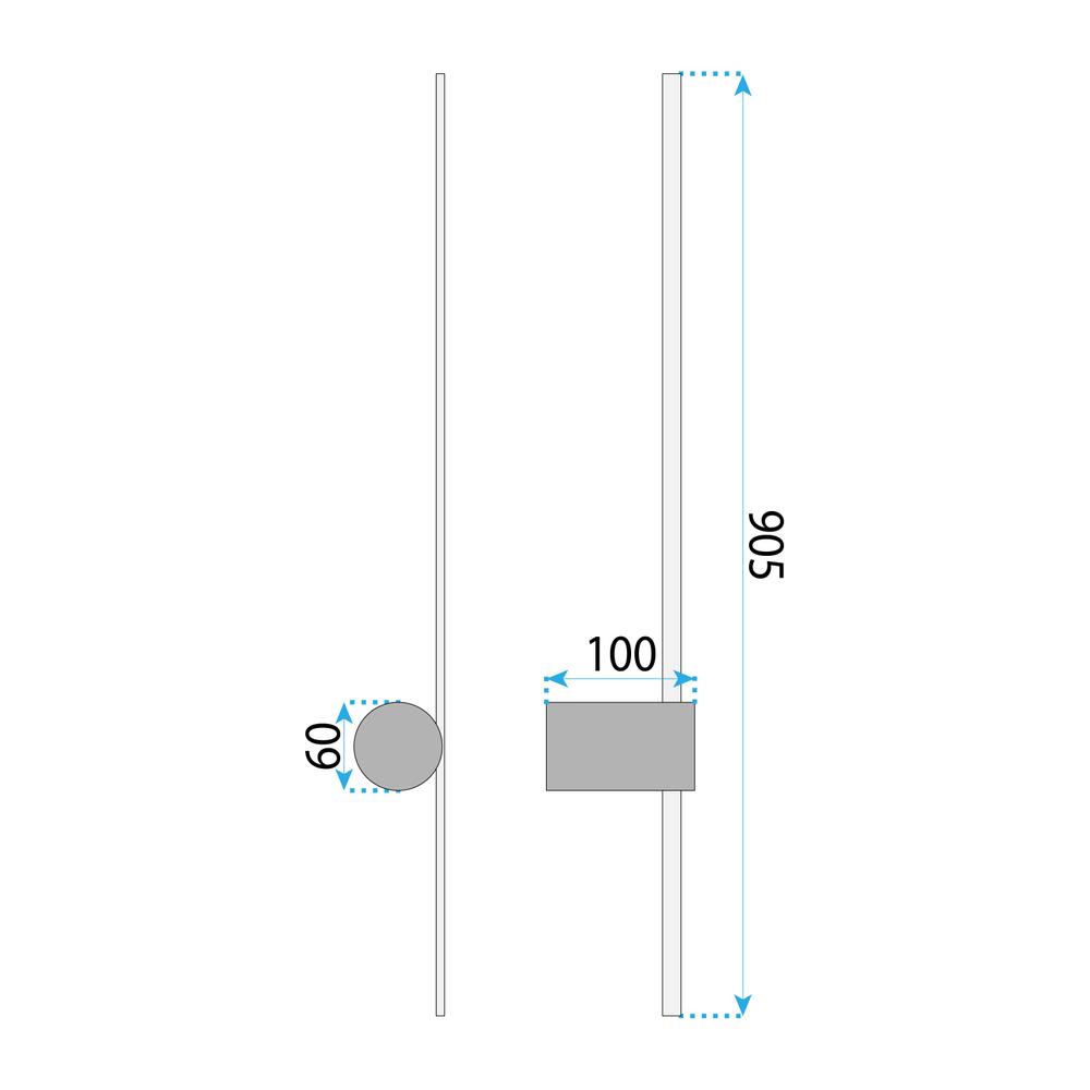 VÄGGLAMPA LED LHJ062-W SVART-GULD
