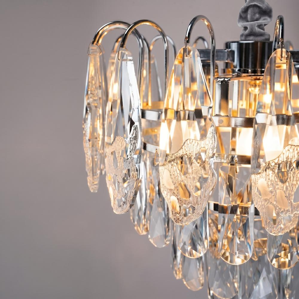 Kristall-pendellampa SWE077-CP 30cm Chrome