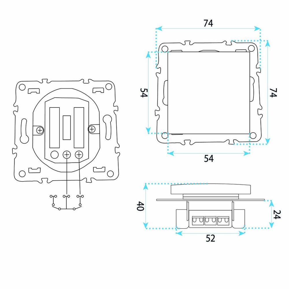 Single Switch with Frame OSTE JNH006-W WHITE