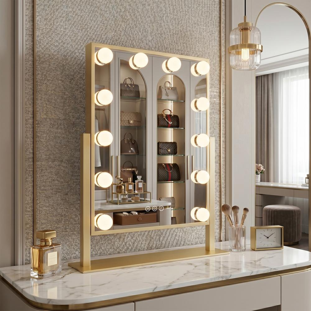 Spegel LED Style L.Gold 30x40
