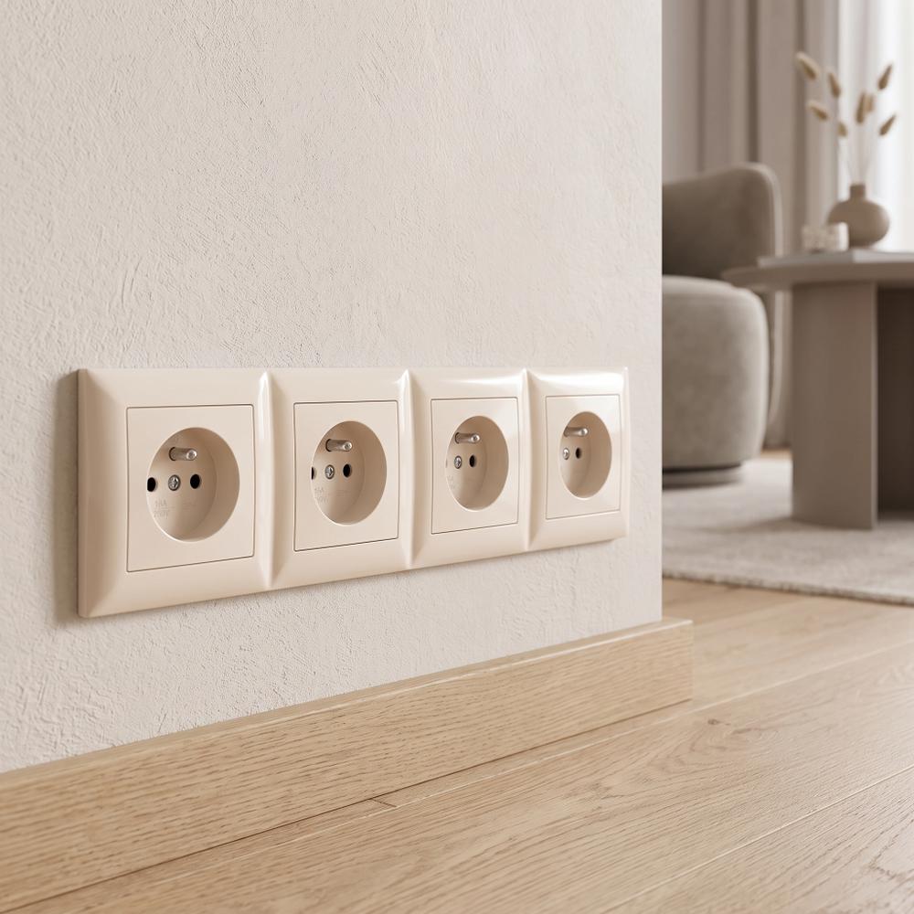 Cadre quadruple pour prises OSTE JNH016-4F Beige