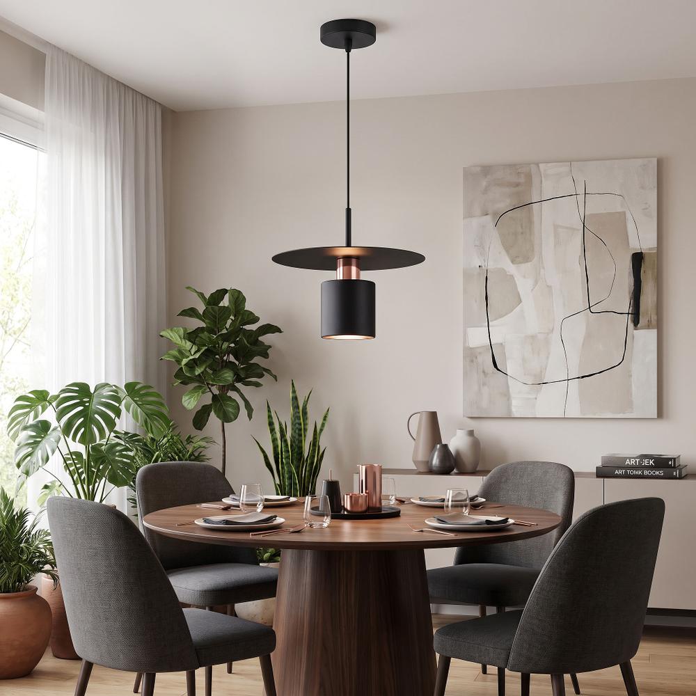 Lampa Wisząca APP1145-1CP Czarna Różowe Złoto