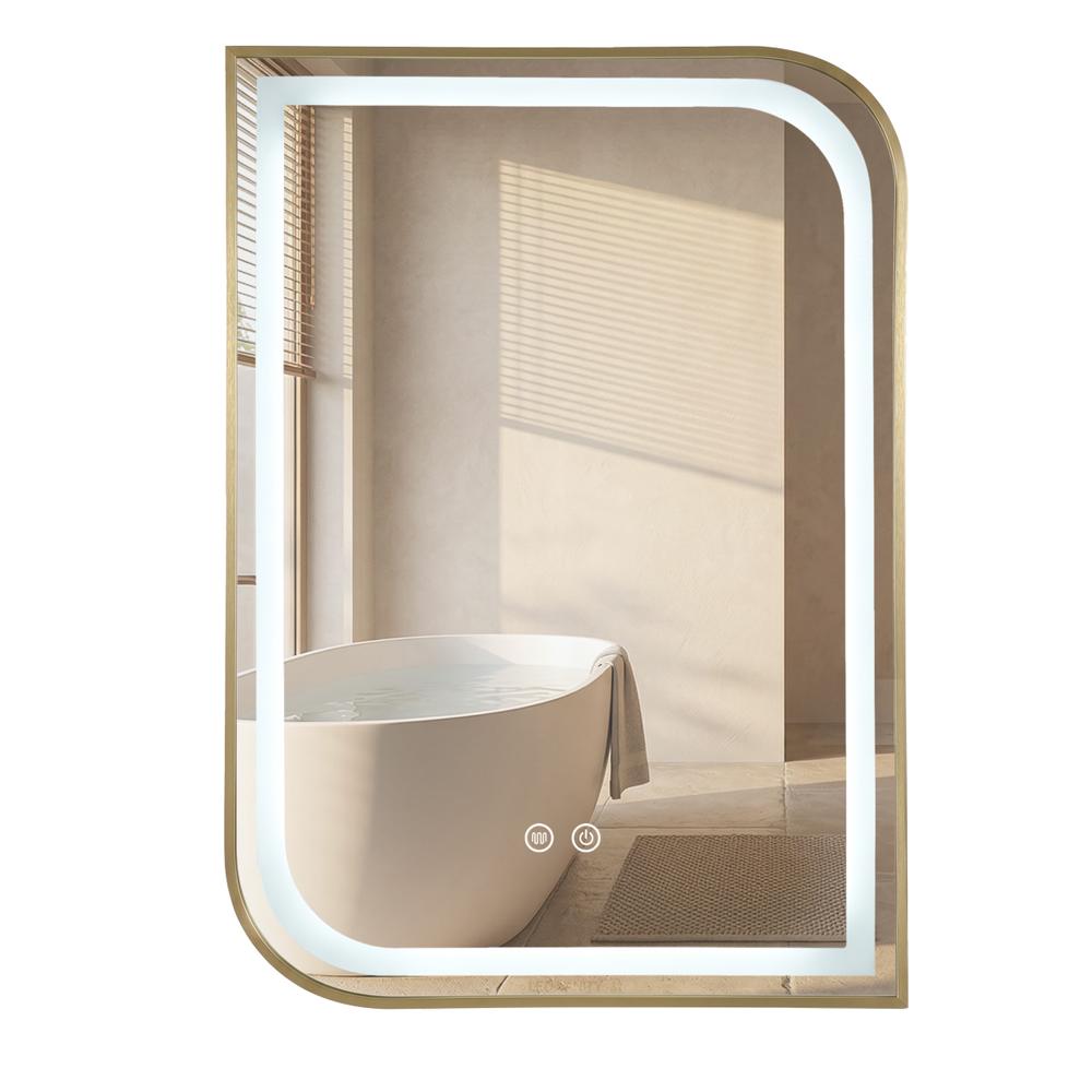 LED-VÄGGSPEGEL ZONE 80X60 GOLD BRUSH