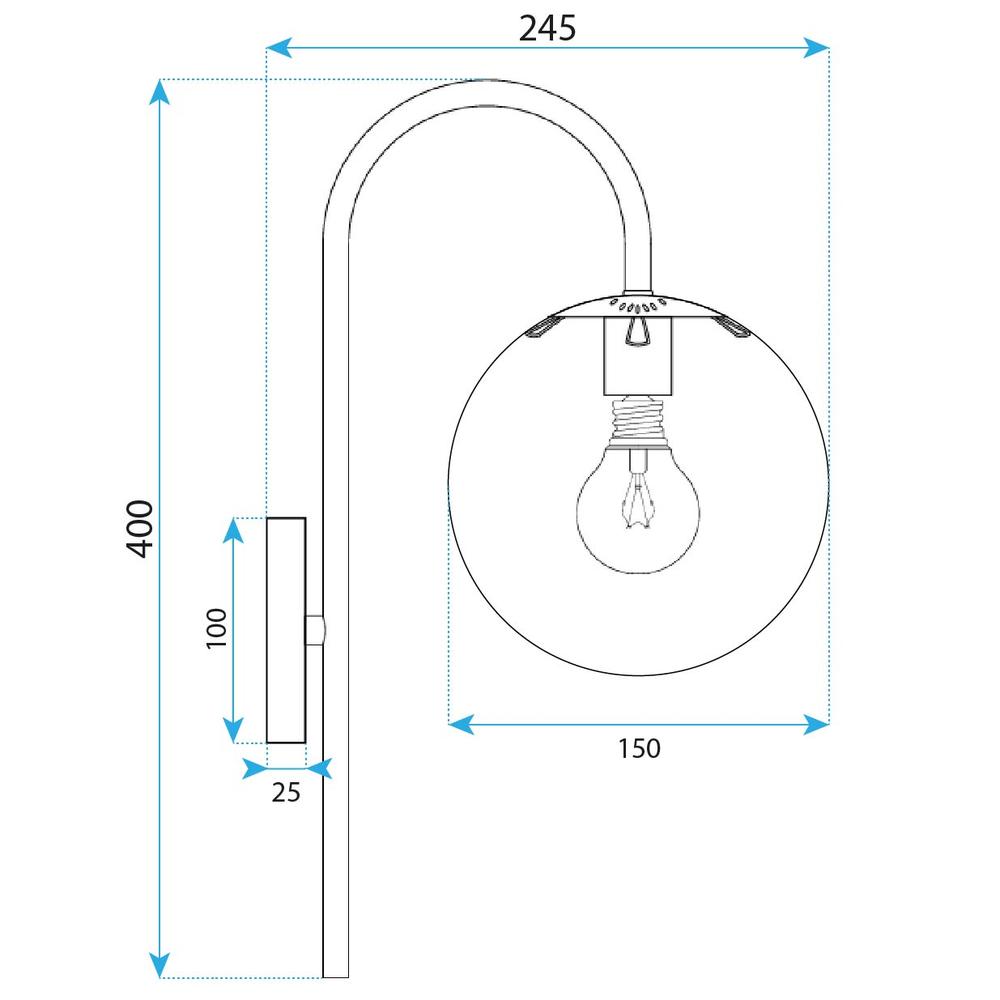 Vägglampa G091-1W Guld