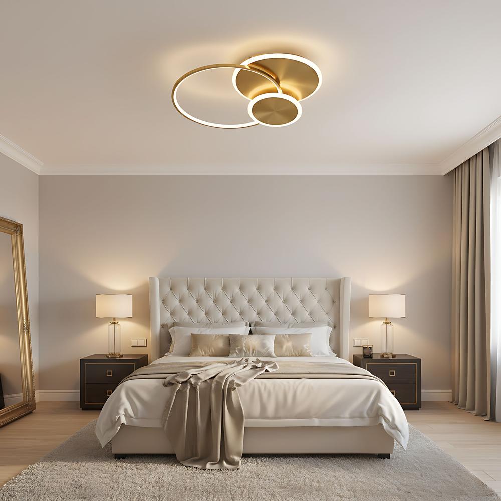 Taklampa APP1711-C LED-plafond Borstad Guld + fjärrkontroll