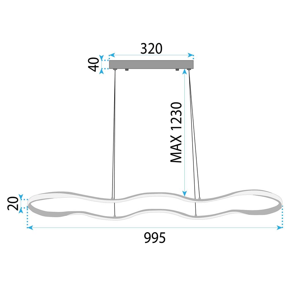 HÄNGENDE LED TAKLAMPA LHJ028-CP 100 cm Guld