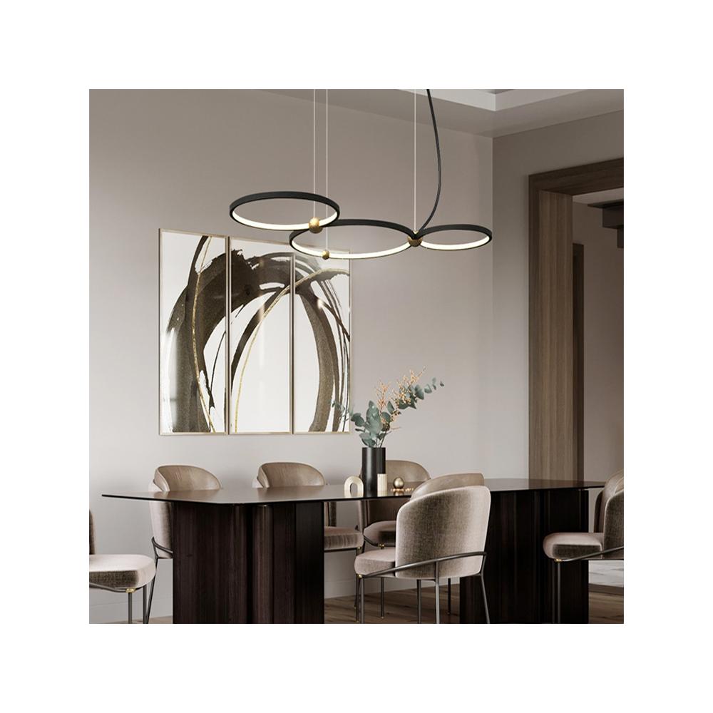 Lampa Ring 3 LED + fjärrkontroll APP752-30-40-50 Svart