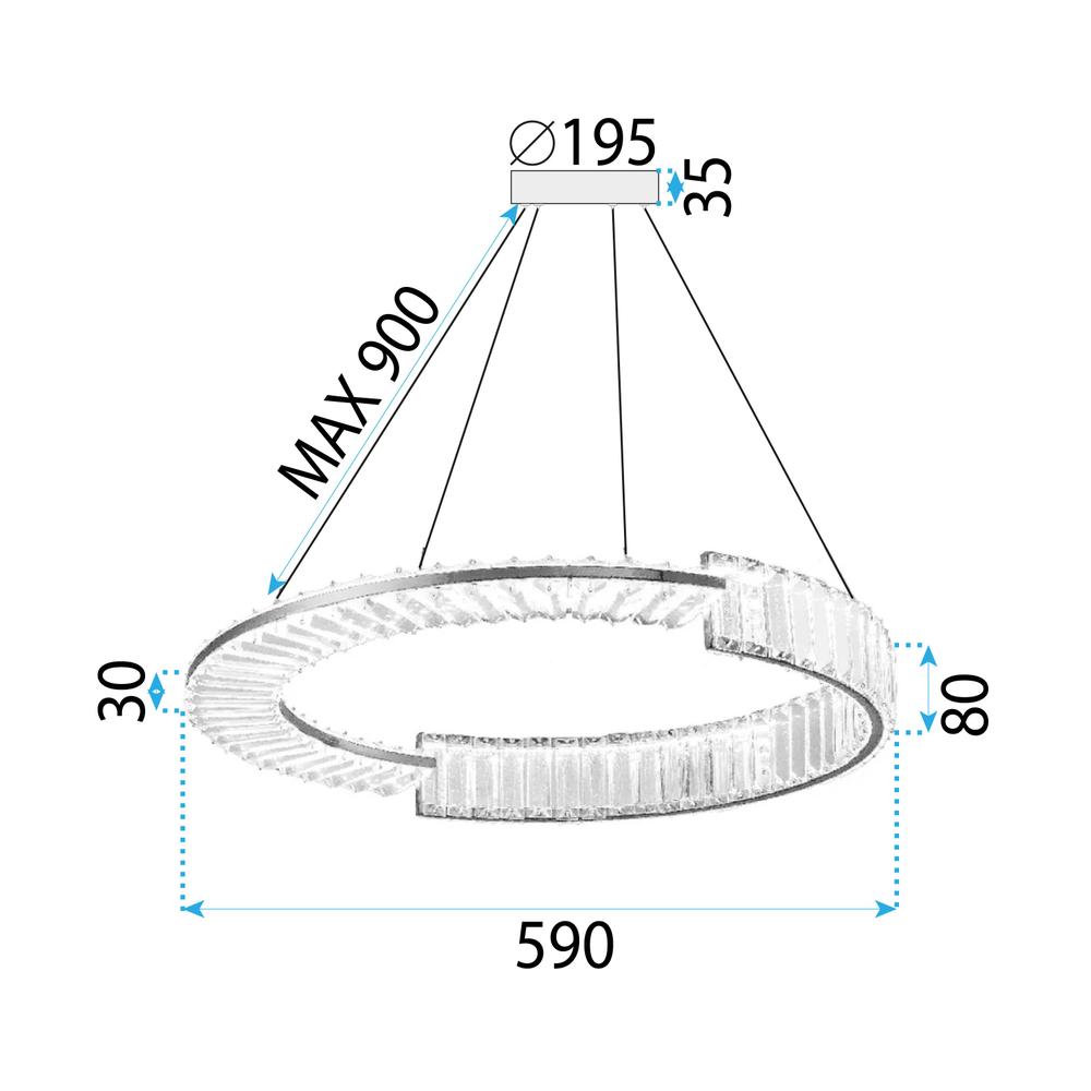 HÄNGLAMPA LED APP1529-CP60 KROM