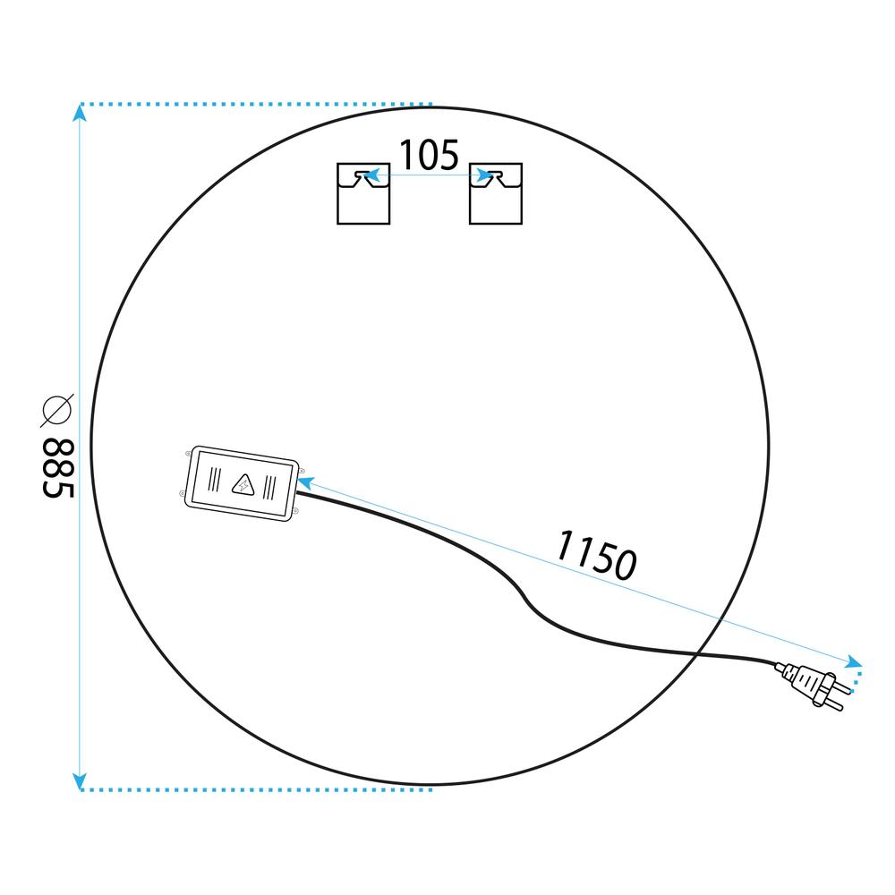 VÄGGSPEGEL LED 90cm HZJ090