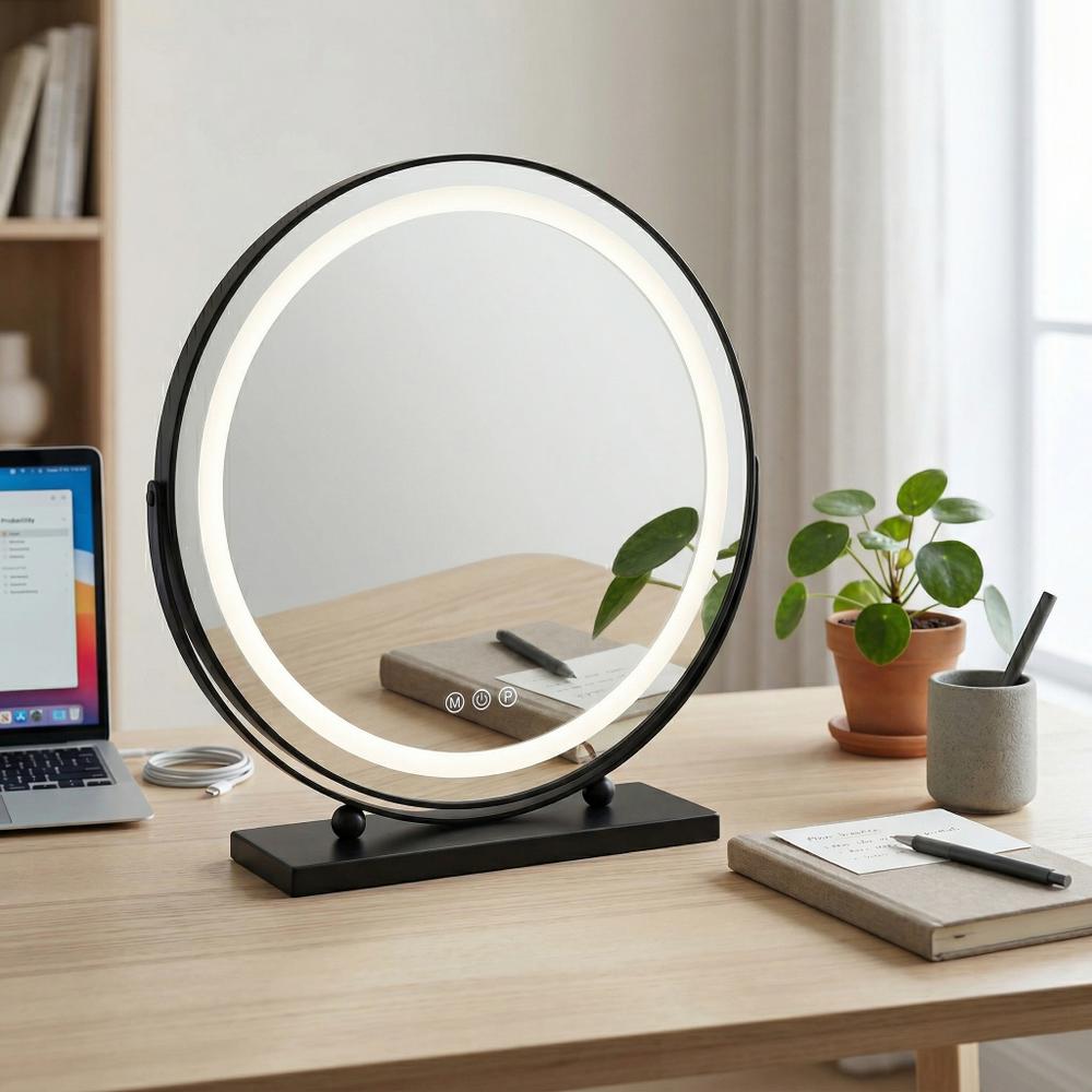 Spegel LED MAKE-UP Svart 50 cm