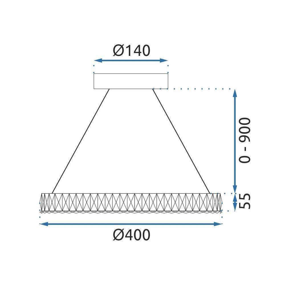HÄNGLAMPA LED MS001-CP Roséguld 40 cm