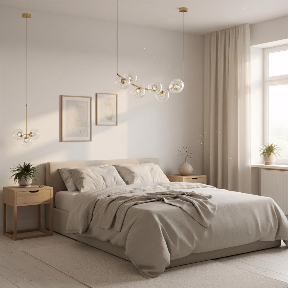 HÄNGENDE TAKLAMPA G133-6CP Guld