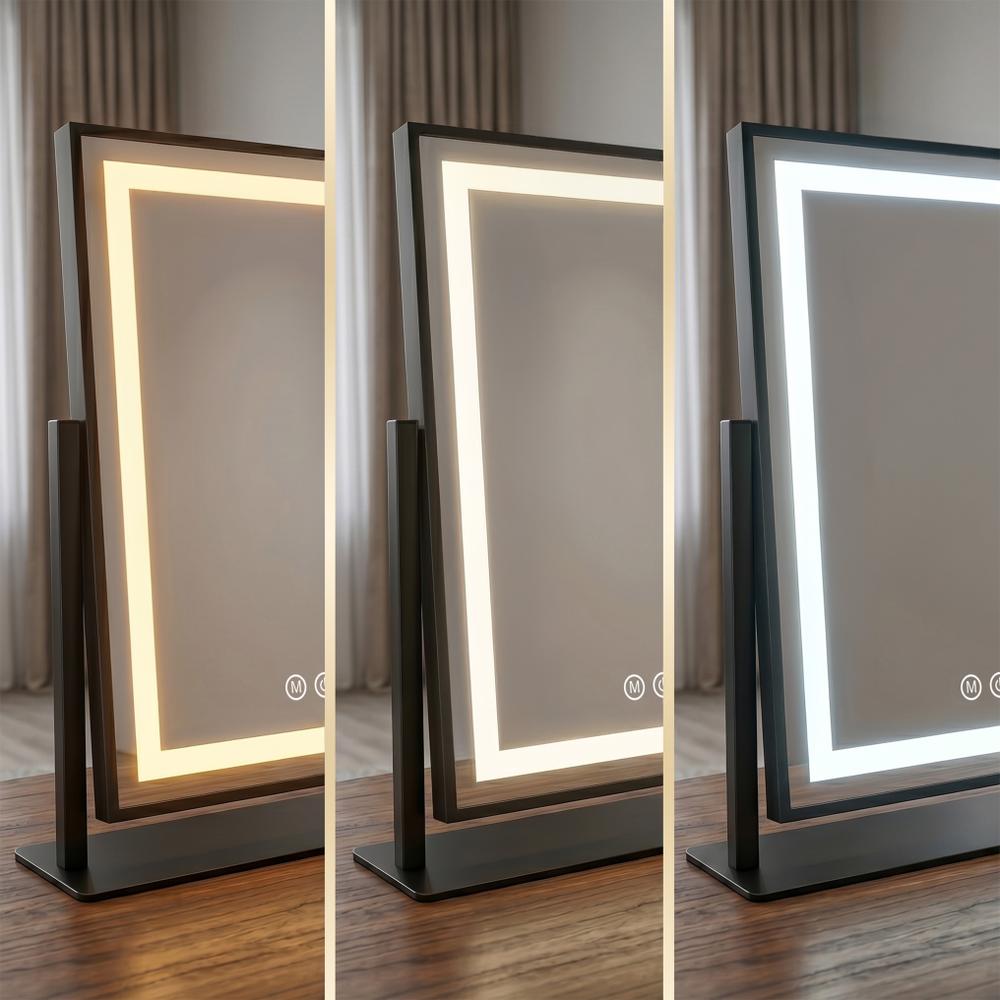 LED-spegel LUMI Black 30x40cm