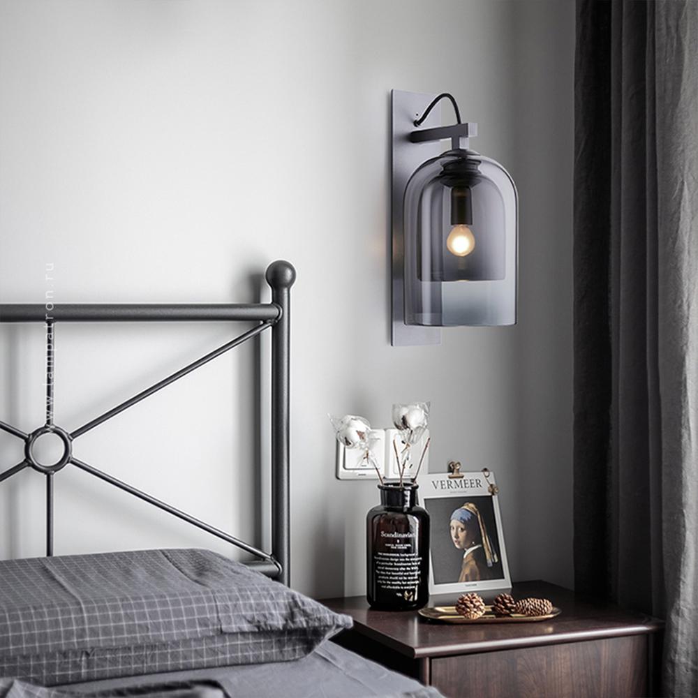 VÄGGLAMPA VÄGGLAMPETT APP1207-1W Svart