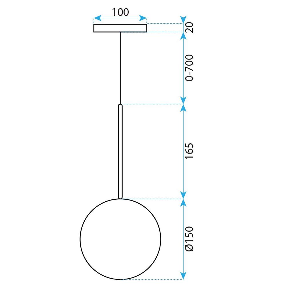 Taklampa Hängande Glasglob 15 cm KROM APP1681-1CP
