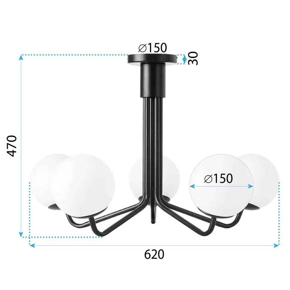 HÄNGANDE TAKLAMPA SVART APP1578-5C