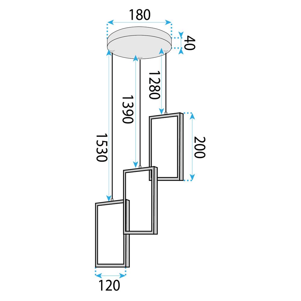 TAKLAMPA HÄNGENDE LED LHJ087-3CP SVART