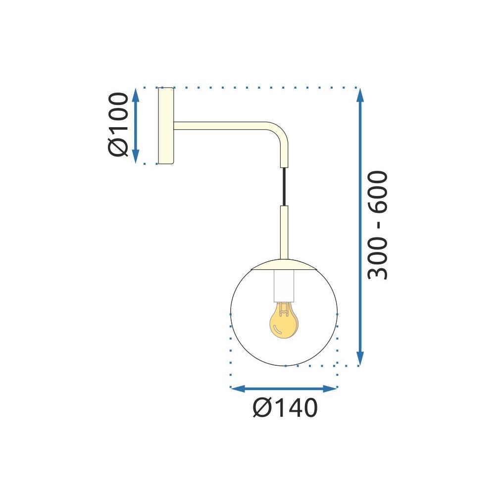Vägglampa Väggarmatur Glas APP685-1W Guld