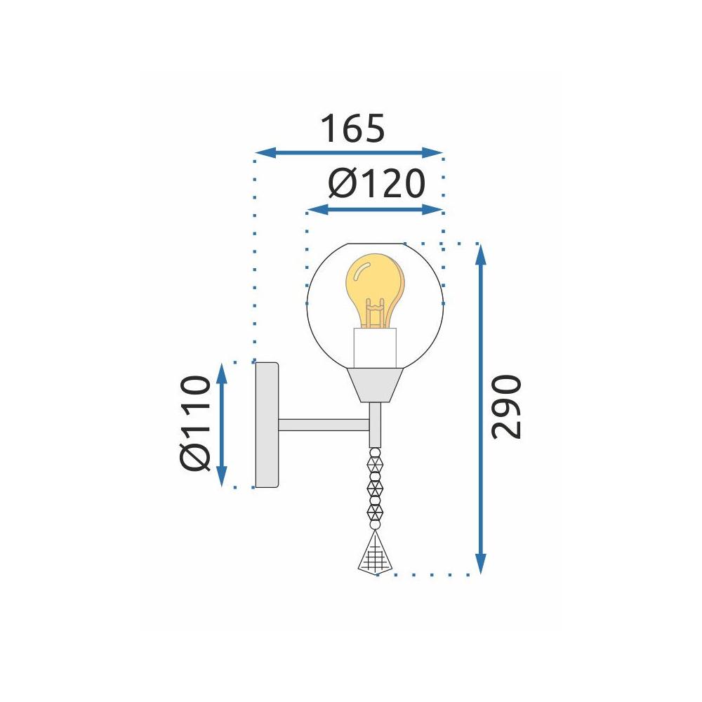 VÄGGLAMPA KINKIET I GLAMOURSTIL APP716-1W E27