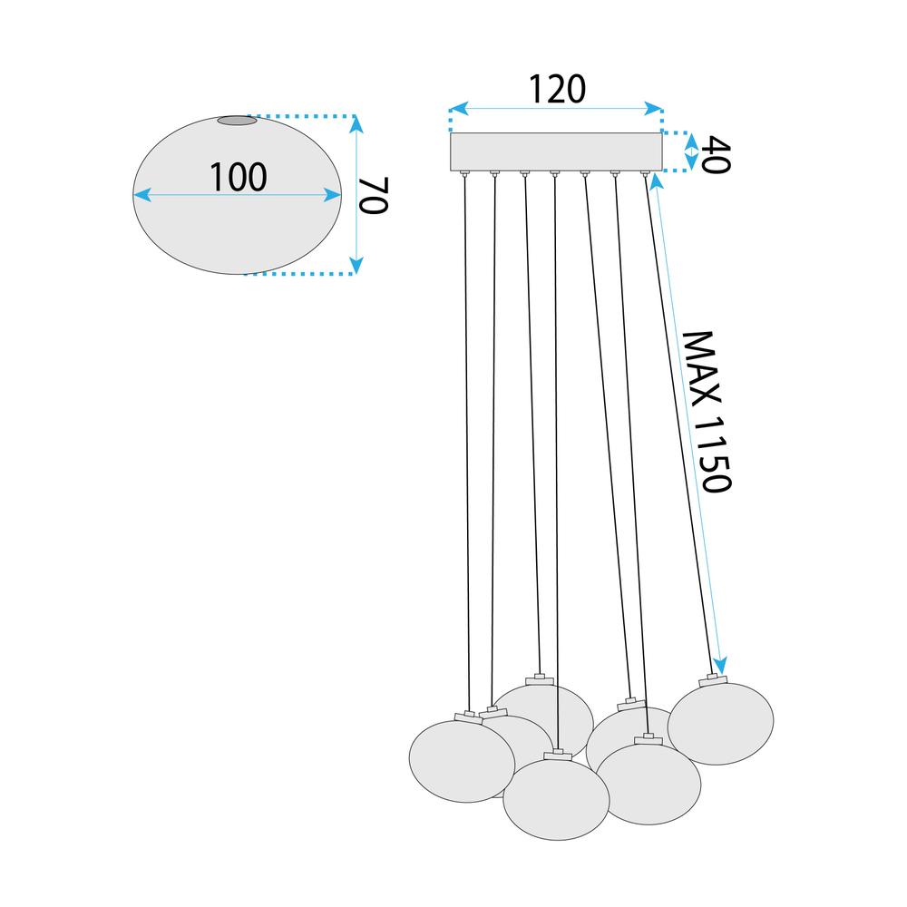 TAKLAMPA MS021-7CP Krom