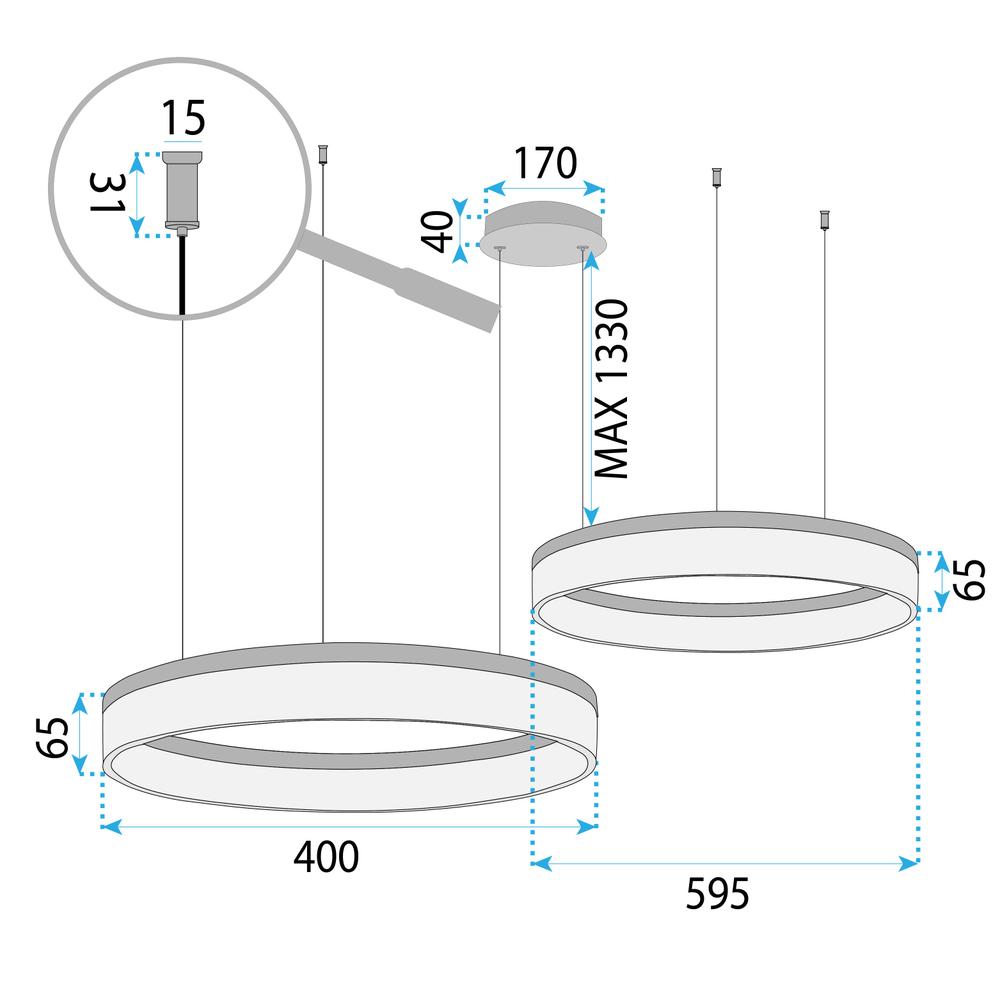 Hängande LED-lampa LHJ048-CP2 GULD