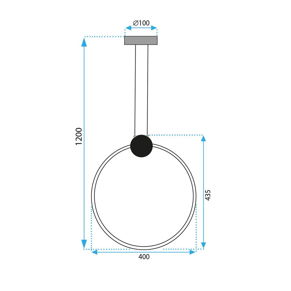 TAKLAMPA HÄNGANDE LED APP1397-CP OLD GOLD 40 cm