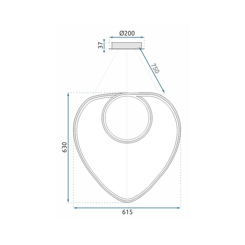 Taklampa Loop LED APP797-cp Guld + Fjärrkontroll