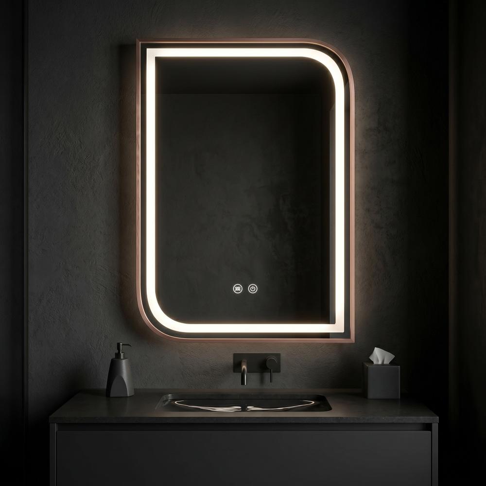 LED-VÄGGSPEGEL ZONE 80x60 BRUSH  ROSE GOLD