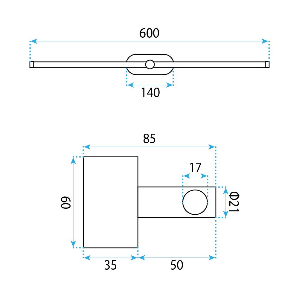Badrum vägg LED-lampa APP1890-1W 60 cm GOLD