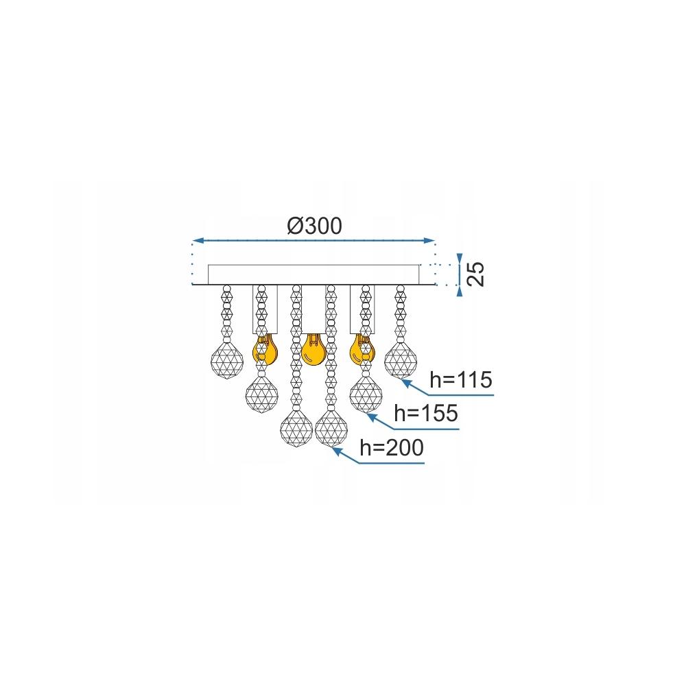 Kristall Taklampa Plafond Glamour 392179