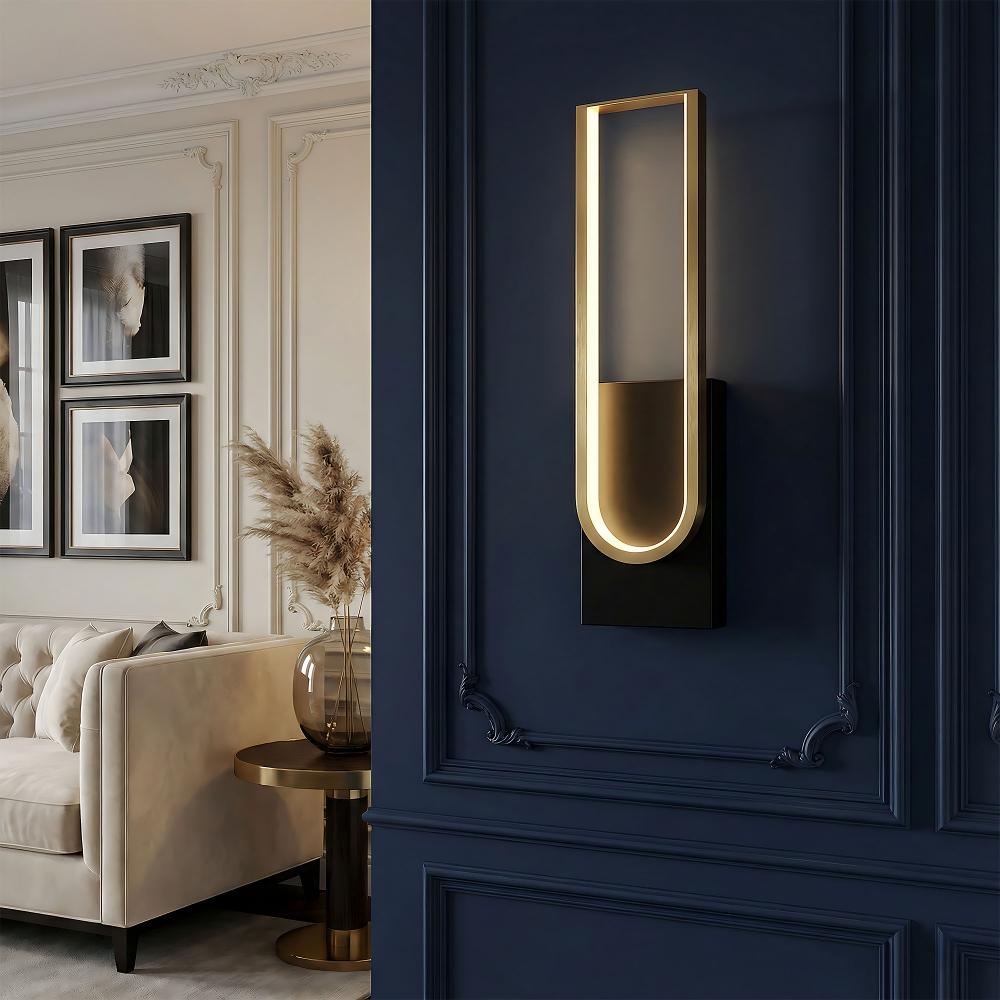 Vägglampa LED APP1782-W Borstad Guld/Svart