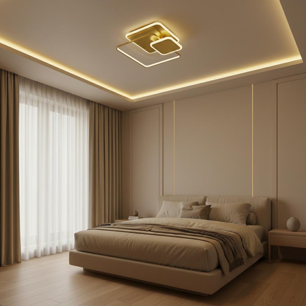 Taklampa APP1713-C LED-plafond GULD + fjärrkontroll
