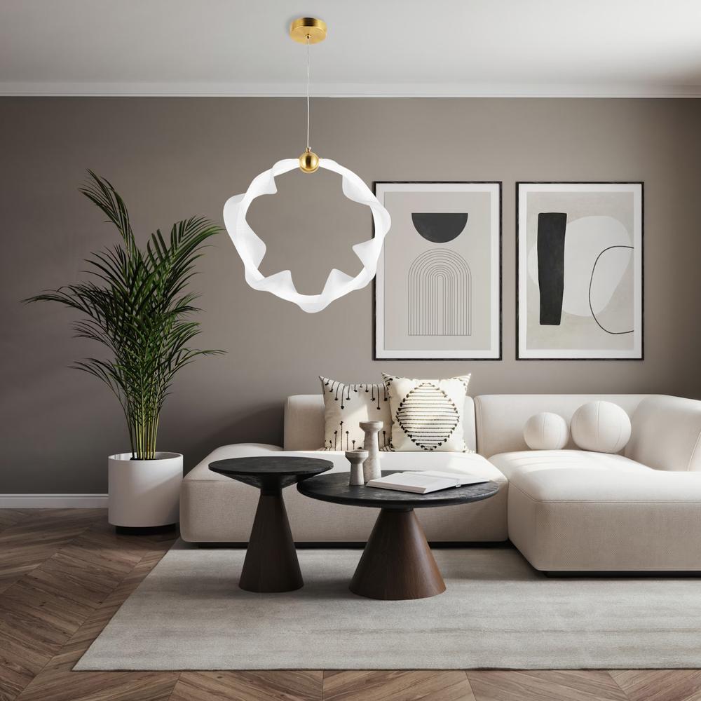 HÄNGLAMPA LED G014-1CP VIT/GULD