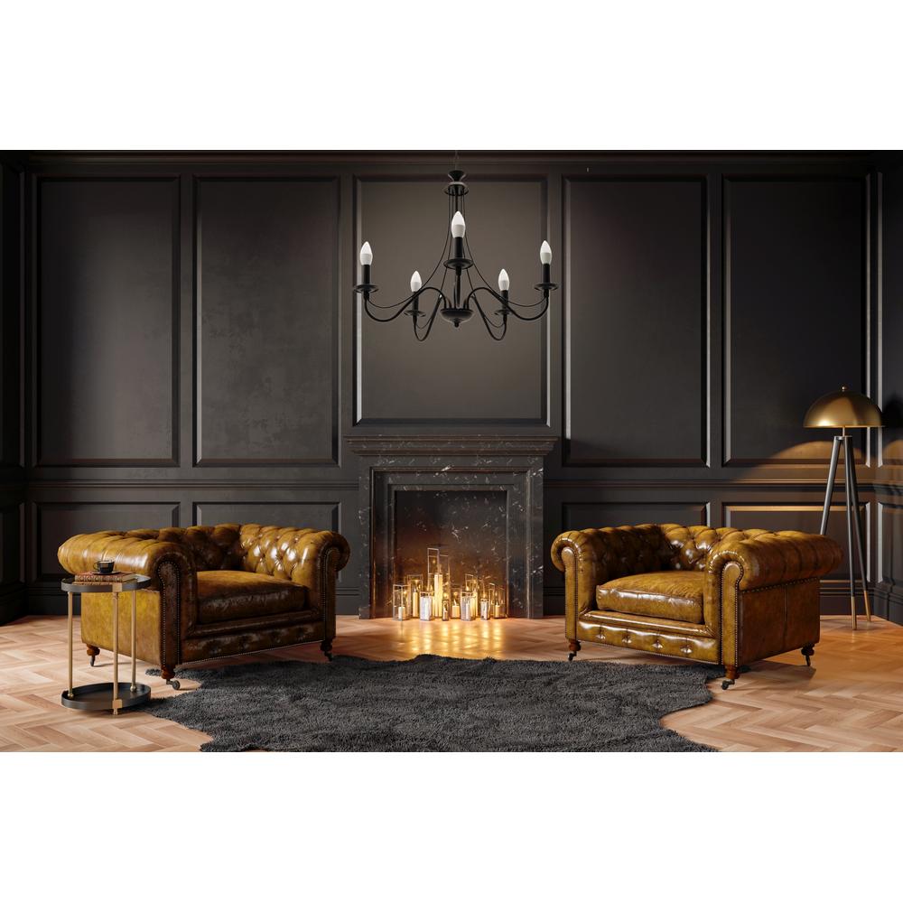 Rustik Takpendlad Lampa APP647-5CP Svart