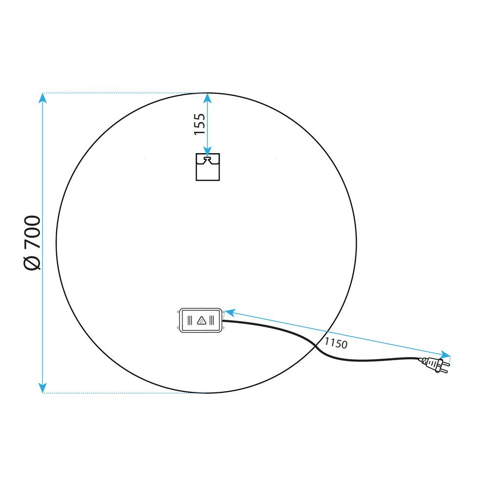 VÄGG SPEGEL LED 70 cm MMJ Black