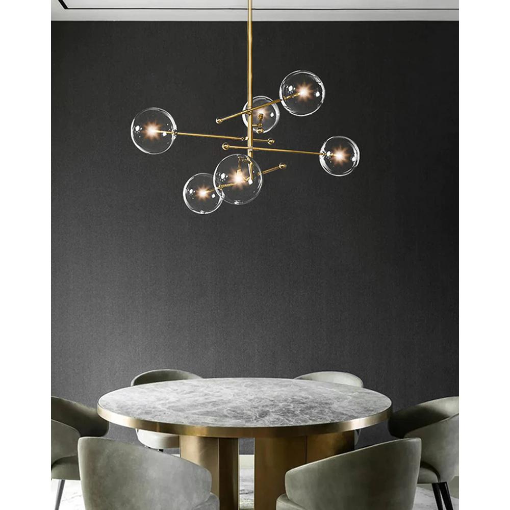 Hänglampa Glasbollar 6 st APP919-6CP Guld