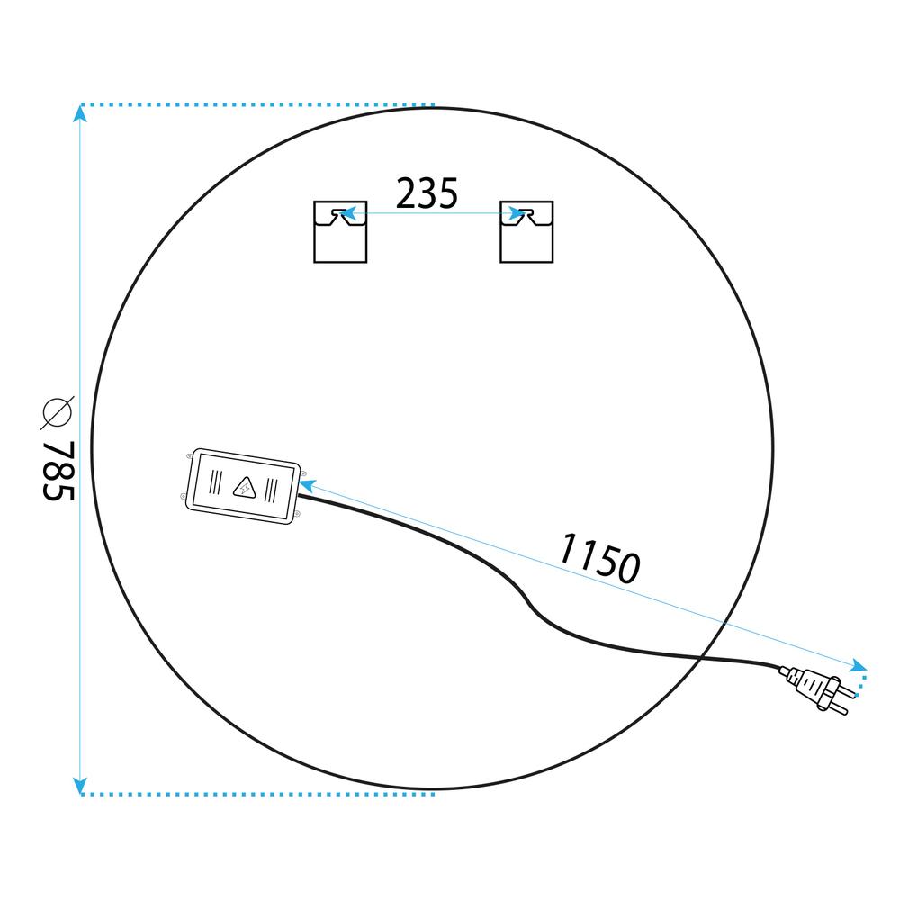 LED-väggspegel 80 cm BAS