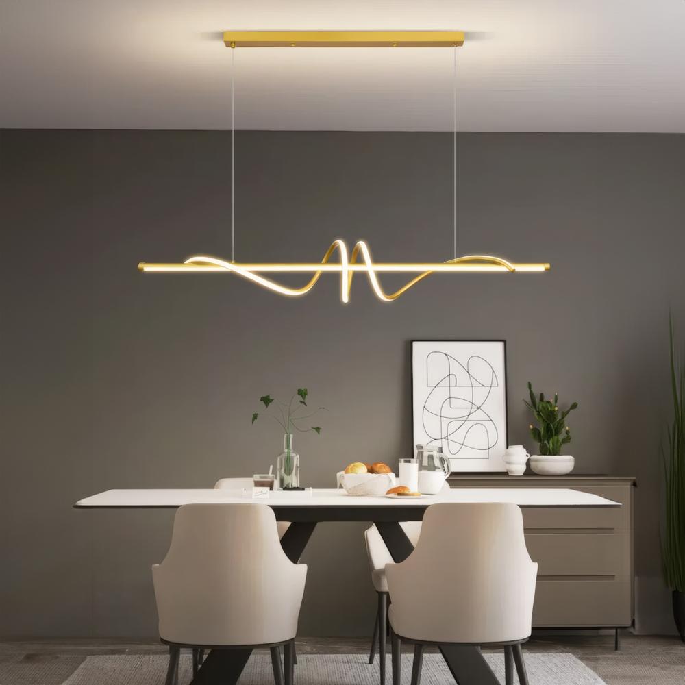 LAMPA SUFITOWA WISZĄCA LED LHJ024-CP 120 cm ZŁOTA
