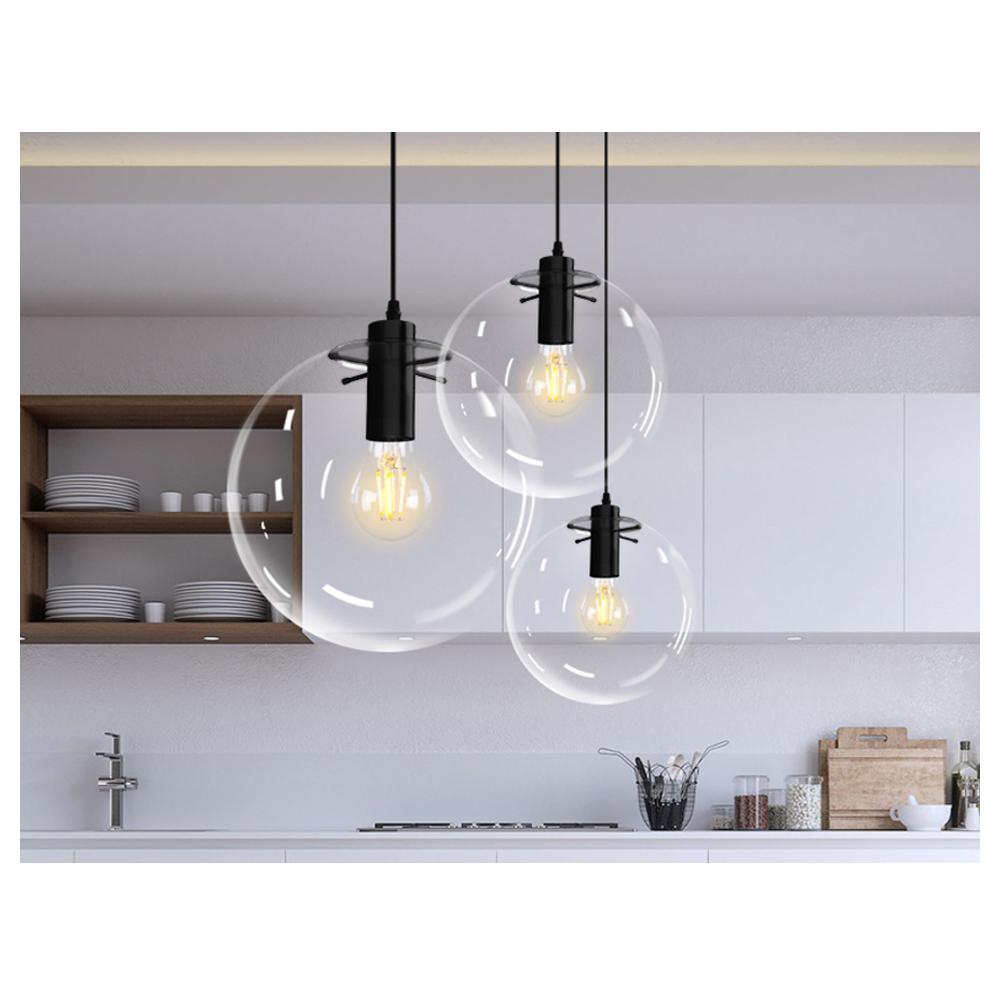 Taklampa hängande glas Lassi 20 cm APP306-1CP Svart