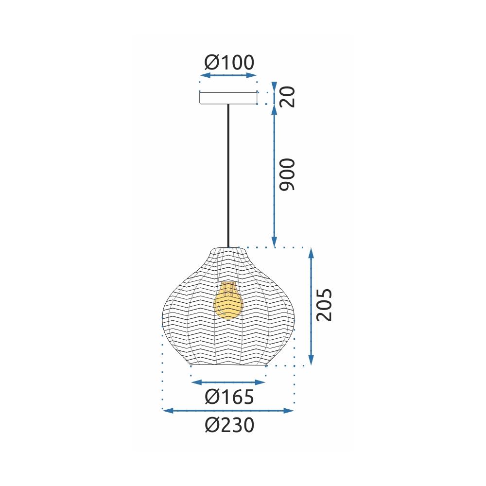 Retro Glas Taklampa APP893-1CP