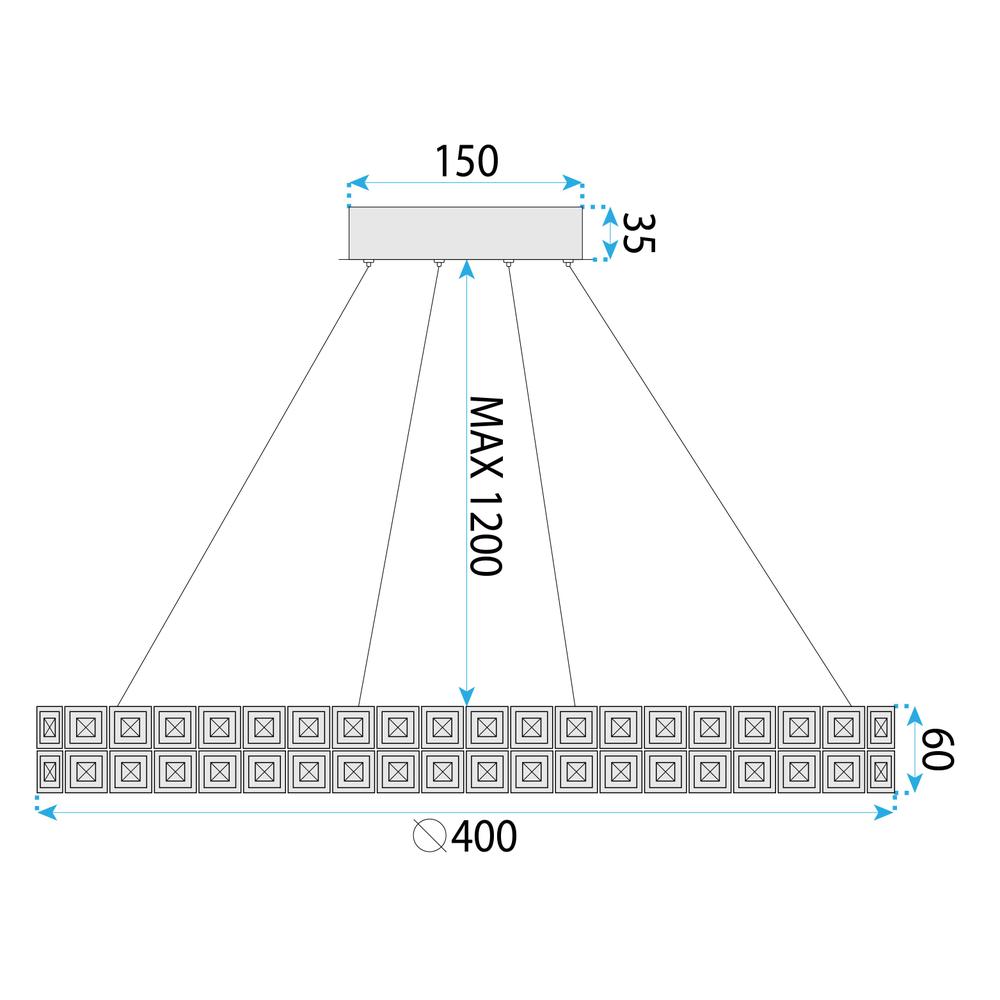 HÄNGLANDE LED-LAMPA MS004-CP 40 cm Krom
