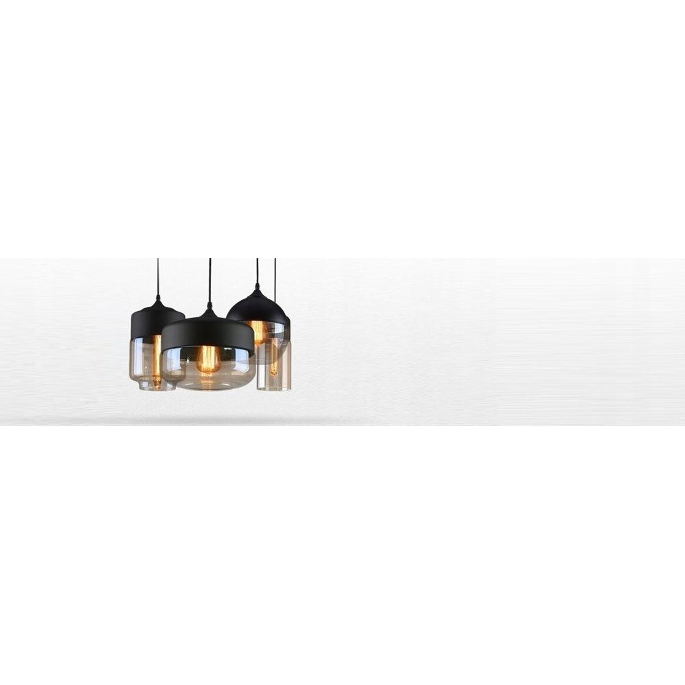 Glaspendellampa i tak Zenith C Svart