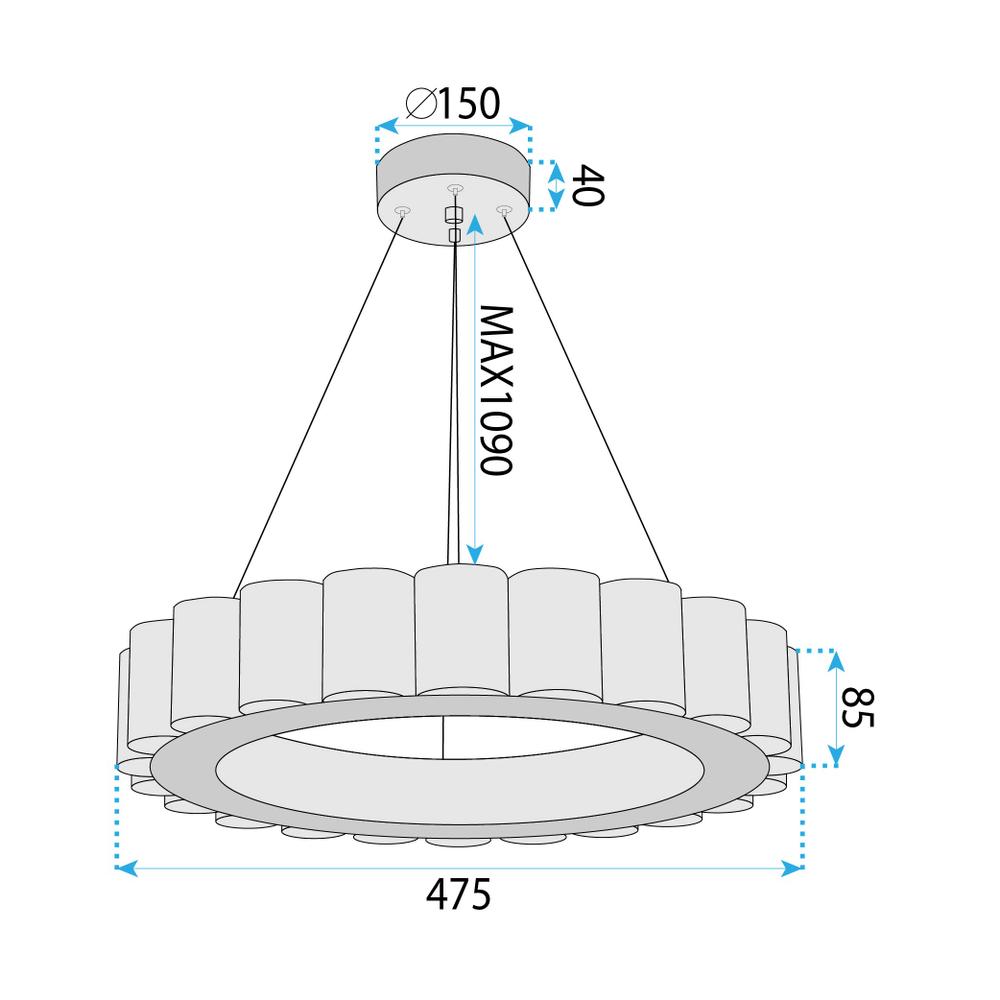 HÄNGENDE LED TAKLAMPA APP1801-CP Borstad Guld