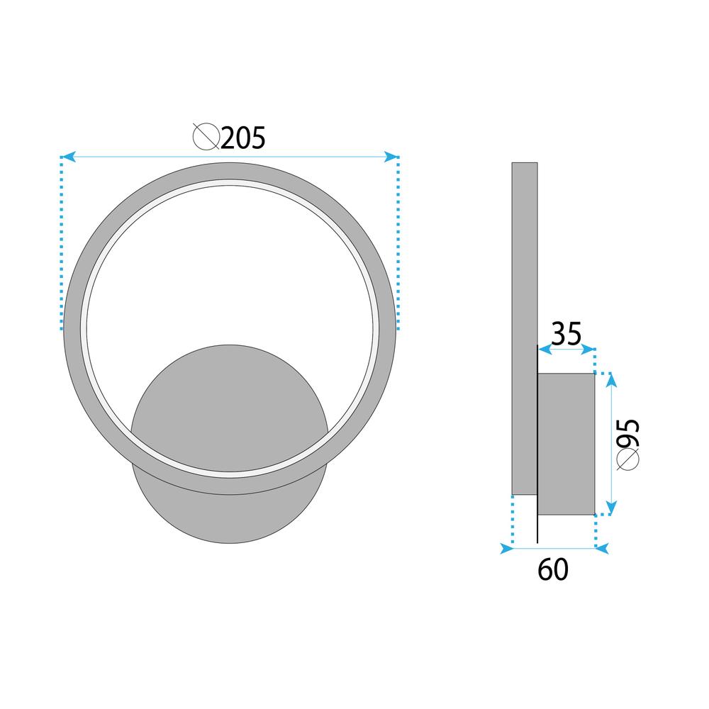 VÄGGLAMPA LED LHJ081-W Svart
